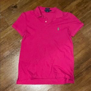 Ralph Lauren classic fit polo top in hot pink
